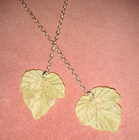 Solid 925 REAL Sterling Silver Wires Long Chain Dangle Green Leaf Earrings New - Picture 3 of 8